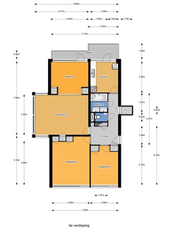 Floorplan - Jacques Urlusstraat 147, 2551 HB Den Haag